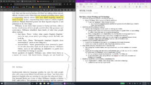 Left: Annotated Reading; Right: Notes on Reading