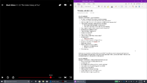 Screenshot of Black Mirror and Notes